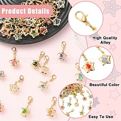 45Pcs 9 Colors Iron Rhinestone Pendant Decorations&nbsp;HJEW-YW00500