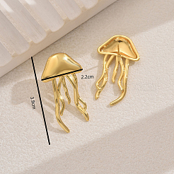 Brass Jellyfish Stud Earrings&nbsp;KN6880