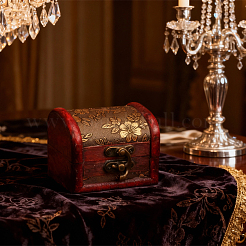 Retro Wooden Jewelry Storage Treasure Chest with Latch Clasps for Trinkets&nbsp;CON-CL0001-12