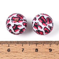ABS Plastic Leopard Print Round Beads&nbsp;SACR-T017-75B-01