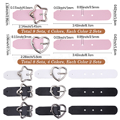 16Pcs 8 Styles Star/Heart-shaped PU Leather Buckles&nbsp;AJEW-CL0001-70