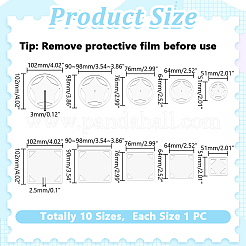 10Pcs 2 Bags 2 Styles Acrylic Quilting Ruler&nbsp;TOOL-HY0001-17