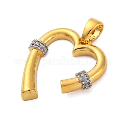 Brass Micro Pave Cubic Zirconia Pendants&nbsp;KK-V009-17G