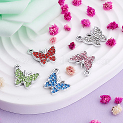 30Pcs 5 Colors Zinc Alloy Butterfly Jewelry Charms&nbsp;FIND-TA0001-61