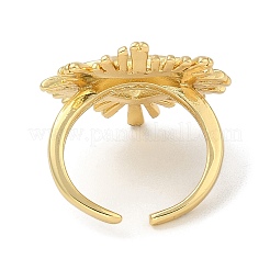 Rack Plating Brass Cuff Finger Rings for Women&nbsp;RJEW-C114-18B-G