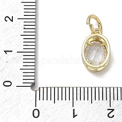 Brass Pave Cubic Zirconia Charms&nbsp;KK-CBA56EF-30G-03