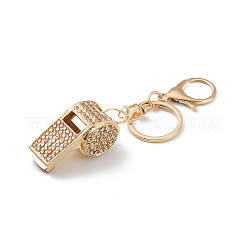 Shining Zinc Alloy Rhinestone Whistle Pendant Keychain&nbsp;KEYC-O014-01G-01