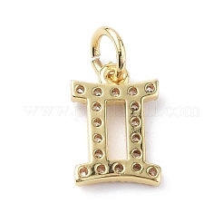 Brass Micro Pave Cubic Zirconia Charms&nbsp;ZIRC-F131-16G-11