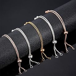 12Pcs 3 Colors Brass Box Chain Slider Bracelet Making&nbsp;KK-NB0001-79