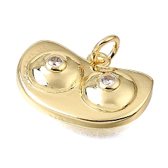 Brass Micro Pave Clear Cubic Zirconia Pendants&nbsp;CU-CBAEEA8-23G