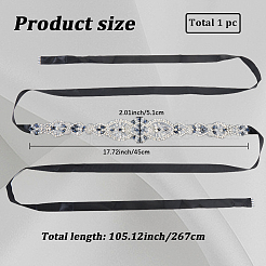 Flower Full Crystal & Montana Rhinestone Handmade Bridal Belts for Wedding Dresses&nbsp;AJEW-WH20006-233A-01