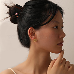 304 Stainless Steel Flower Stud Earrings for Women&nbsp;WGCA36C-01