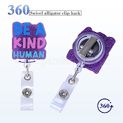 Glittered Plastic Retractable Badge Reel&nbsp;AJEW-SZ0002-44F