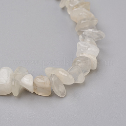 Natural White Moonstone Chip Beads Anklets&nbsp;AJEW-AN00229-02
