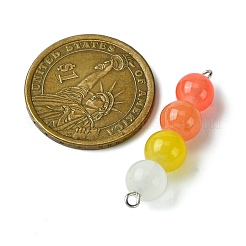 Gradient Color Round Glass Beaded Connector Charms&nbsp;PALLOY-JF02805