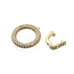 Brass Cubic Zirconia Fold Over Clasps&nbsp;KK-Q048-11G