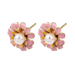 Brass Enamel Stud Earrings&nbsp;KK-CBA8324-27G-01