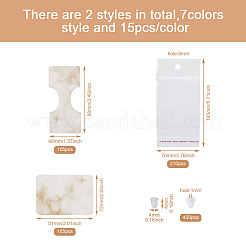 210Pcs Marble Pattern Paper Hair Ties & Earring Display Card Sets&nbsp;CDIS-FW0001-03