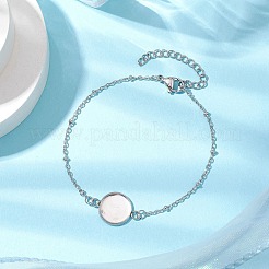 304 Stainless Steel Round Cabochon Setting Bracelets&nbsp;BJEW-JB11091-02
