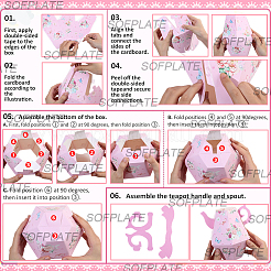12Pcs 4 Styles 3D Flower Printed Teapot Shaped Paper Flower Gift Boxes&nbsp;DIY-SP0006-37