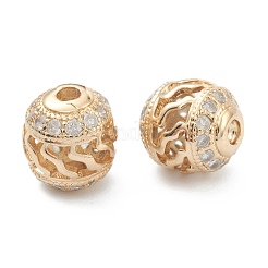 Brass Micro Pave Clear Cubic Zirconia Beads&nbsp;ZIRC-O042-04G