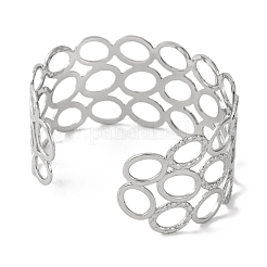 Oval 304 Stainless Steel Cuff Bangles for Women&nbsp;BJEW-B104-16P