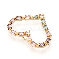 Brass Micro Pave Cubic Zirconia Pendants&nbsp;KK-N261-13G