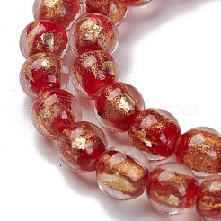 Handmade Gold Sand Lampwork Beads Strands&nbsp;LAMP-C010-01H