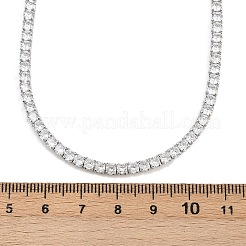 925 Sterling Silver Pave Crystal Cubic Zirconia Tennis Necklaces for Women&nbsp;NJEW-C096-01B-P02
