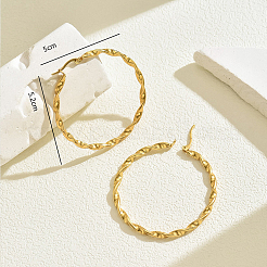 Stainless Steel Twist Hoop Earrings&nbsp;ZV8047