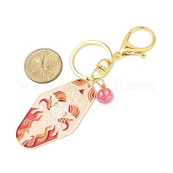 12Pcs Twelve Constellations Rack Plating Alloy Enamel Big Pendant Keychains&nbsp;KEYC-JKC01419