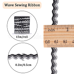 1Pc Sparkle Wavy Polyester Ribbons&nbsp;OCOR-GF0002-99E
