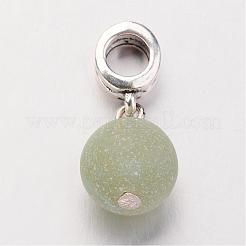 Natural Gemstone European Dangle Charms&nbsp;PALLOY-JF00226