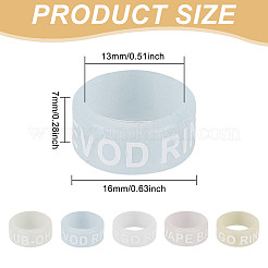 50Pcs 5 Colros Luminous Silicone Anti-Skid Ring&nbsp;SIL-GO0001-23