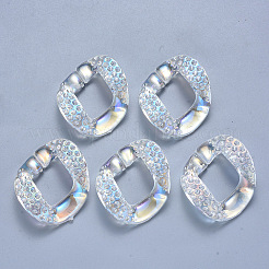 Transparent Acrylic Linking Rings Rhinestone Settings&nbsp;OACR-S036-009B-D01