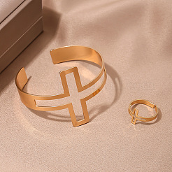 Alloy Cuff Bangles & Cuff Rings Sets for Women&nbsp;FS-WG57D0F-01