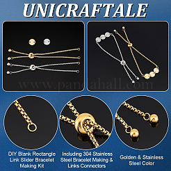 DIY Stamping Flat Round Slider Bracelet Making Kit&nbsp;DIY-UN0005-58
