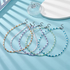 Glass Mushroom & Mixed Natural Gemstone Beads Necklaces&nbsp;NJEW-JN04286