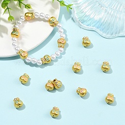 8Pcs 2 Colors Alloy Enamel European Beads&nbsp;FIND-YW0013-10