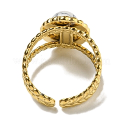 Ion Plating(IP) 304 Stainless Steel Open Cuff Rings&nbsp;RJEW-C079-13G
