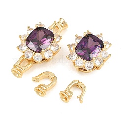 Brass Pave Cubic Zirconia Fold Over Clasps&nbsp;CU-CBAA6E8-09G