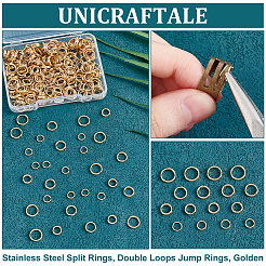 320Pcs 4 Styles 304 Stainless Steel Split Rings&nbsp;STAS-UN0060-30