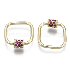 Brass Micro Pave Cubic Zirconia Screw Carabiner Lock Charms&nbsp;KK-R136-064E-NF