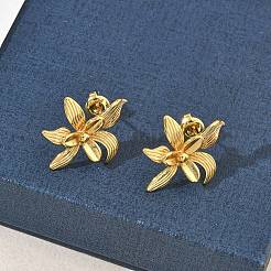 Flower 304 Stainless Steel Stud Earrings for Women&nbsp;EJEW-K333-04G
