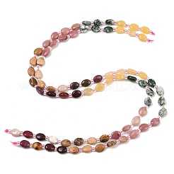 Natural Green Spot Jasper & Mookaite & Picture Jasper & Rhodonite & Lemon Jade Beads Strands&nbsp;G-Z135-A09