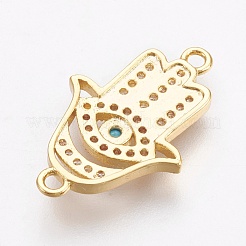 Brass Micro Pave Cubic Zirconia Links&nbsp;ZIRC-O026-18G-NR