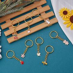 8Pcs Alloy Enamel Pendants Keychain&nbsp;KEYC-SW00003-02