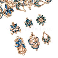 36Pcs 6 Styles Alloy Enamel Connector Charms&nbsp;FIND-FS0004-46C