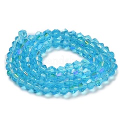 Transparent Electroplate Glass Beads Strands&nbsp;GLAA-F029-4mm-D19