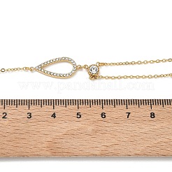 304 Stainless Steel Crystal Rhinestone Pendant Y Necklaces for Women&nbsp;NJEW-F375-01G-04